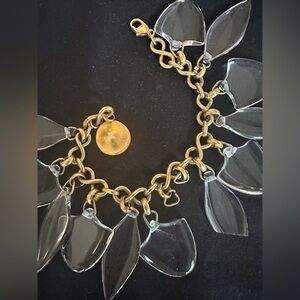 Rare Vintage Robert Lee Morris Glass Gold Bracelet